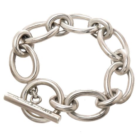 hermes sterling silver link bracelet